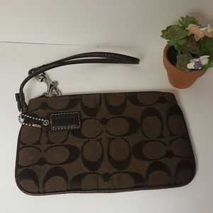 Coach Canvas Wristlet with Monogram